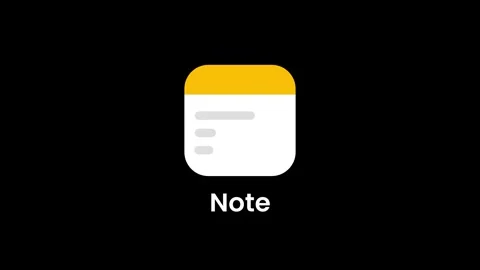 Note App Icon Yellow Stock Footage 334463109