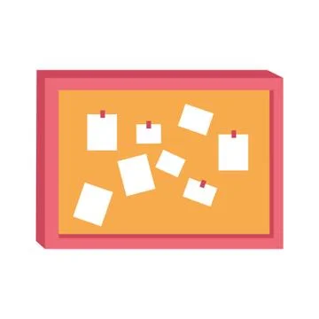 Note board with notes icon, flat design Stock Illustration
