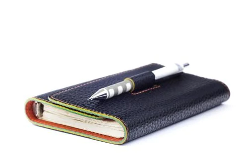 Note Book in  black jacket Stock Photos