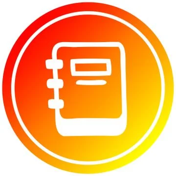 Note book circular in hot gradient spectrum Ilustração Stock