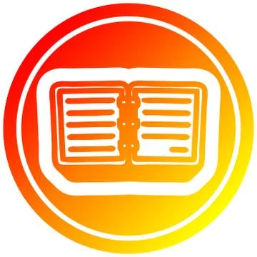 Note book circular in hot gradient spectrum Ilustração Stock