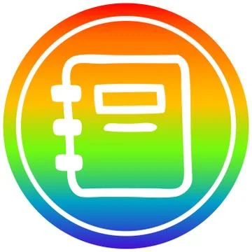 Note book circular in rainbow spectrum Stock Illustration