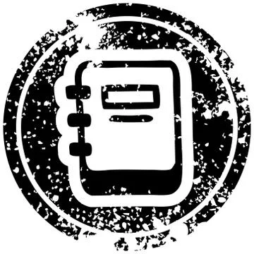 Note book distressed icon Stock Illustration