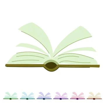 Note book open vector cartoon graphic Stock Illustration