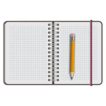 Note book paper with pen Stock Illustration