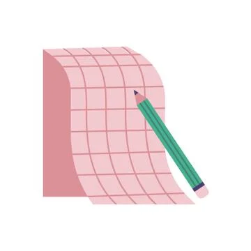 Note book with pencil flat style Stockillustratie