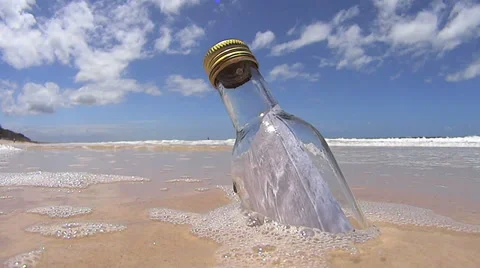 Note In Bottle Stock Footage 35484933