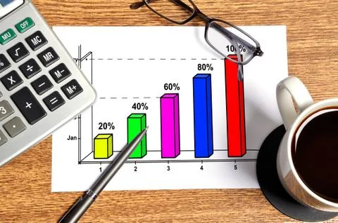 Note business graphic Stock Photos