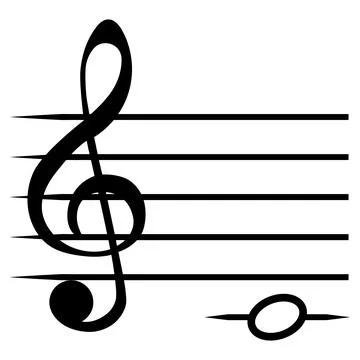 Note C DO, music staff lines G clef, solfeggio note Stock Illustration