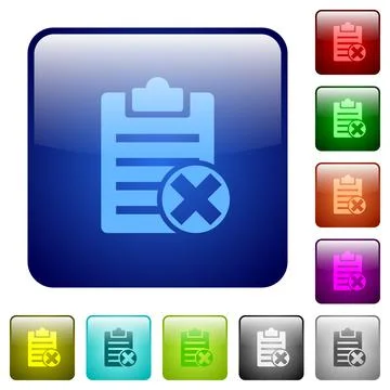 Note cancel color square buttons Stock Illustration
