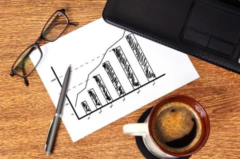 Note chart profits Stock Photos
