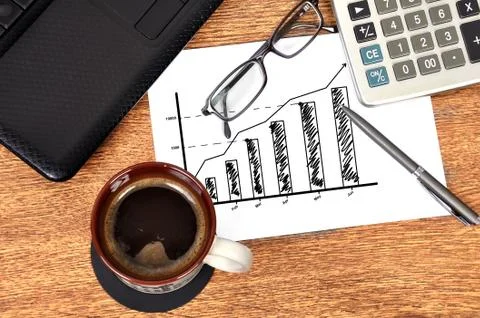 Note chart profits Stock Photos