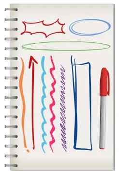 Note with different line doodle Stock Illustration