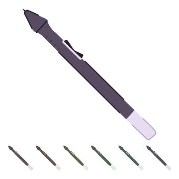 Note digital pen vector cartoon graphic Stock Illustration