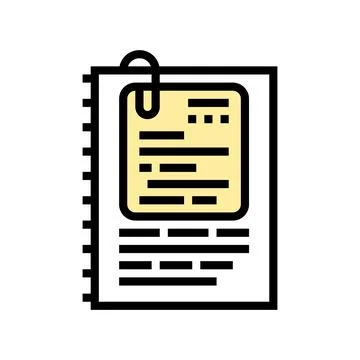 Note document paper color icon vector illustration Stock Illustration