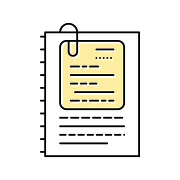 Note document paper color icon vector illustration Illustrazione stock