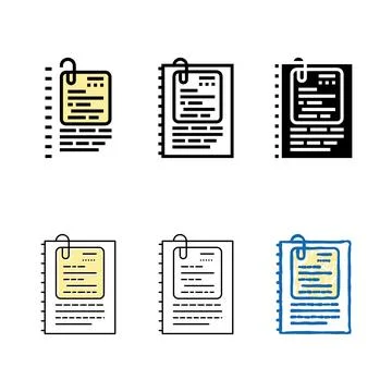 Note document paper pack color icon vector Stock Illustration