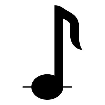 Note to the eighth icon black color vector illustration flat style image Stock Illustration