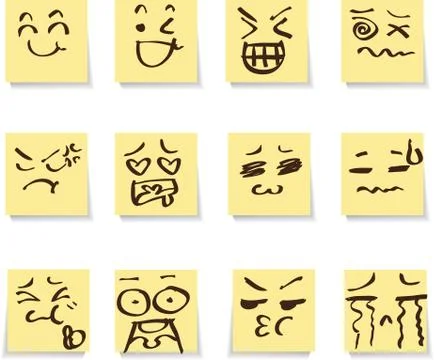 Note emotion set Stock Illustration