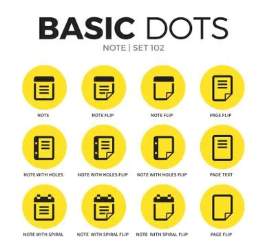 Note flat icons vector set Stock-Illustration