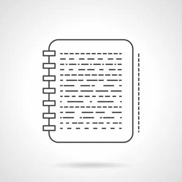 Note flat line design vector icon Illustrazione stock