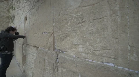 Note to God. Western Wall. Jerusalem. Israel Stock-Footage 48706494