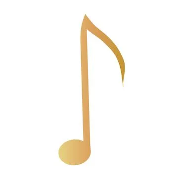Note in gold color on transparent background, for music designs Stock Illustration