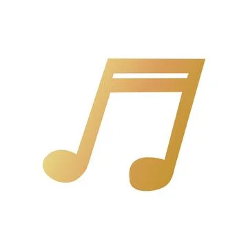 Note in gold color on transparent background, for music designs Stock Illustration