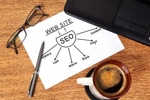 Note graph seo Stock Illustration