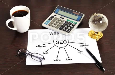 Note graph seo Stock Photos