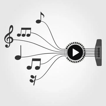 Note a guitar Stock Illustration