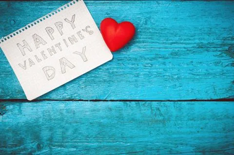 Note Happy Valentine's Day Foto stock