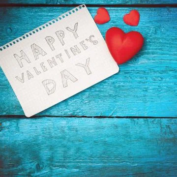 Note Happy Valentine's Day Foto stock