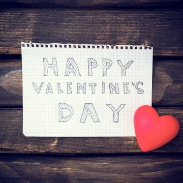 Note Happy Valentine's Day Stock Photos