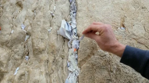 A note in the holy wall. NTSC. 4K Stock Footage 155057412