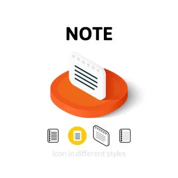 Note icon in different style 스톡 일러스트