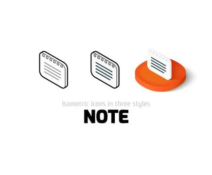 Note icon in different style Illustrazione stock