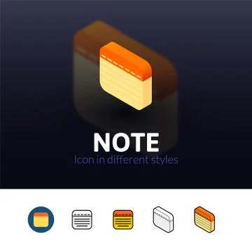 Note icon in different style Stock Illustration