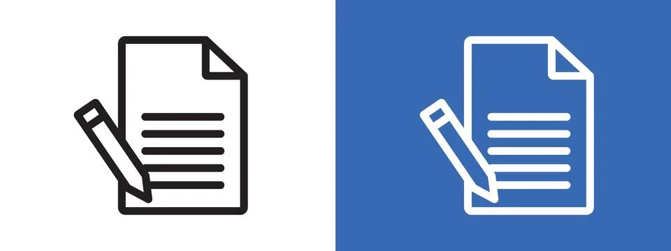 Note icon logo sign set vector outline Stock Illustration
