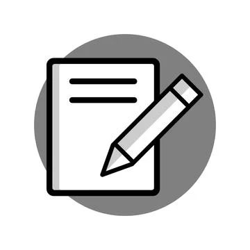 Note icon with pencil. Taking note icon thin line for web and mobile. Illustrazione stock