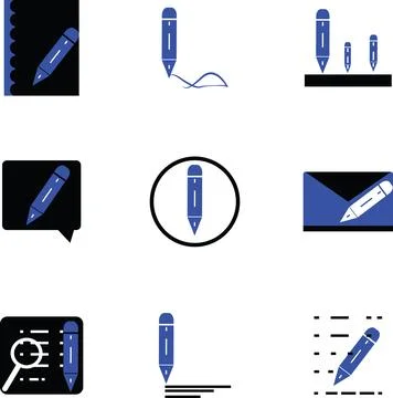 Note Icon Set Stock Illustration