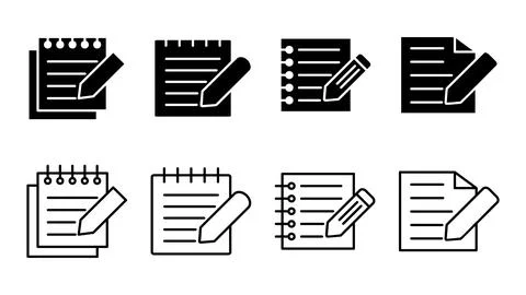 Note icon set. notepad icon vector イラスト素材