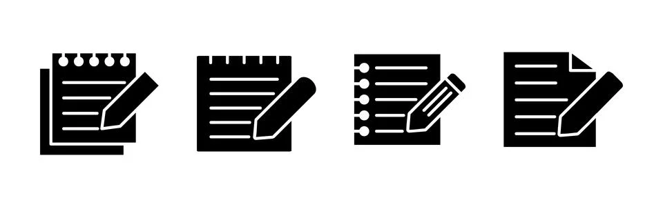 Note icon set. notepad icon vector 스톡 일러스트