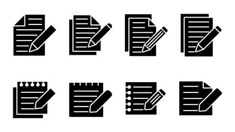 Note icon set. notepad icon vector イラスト素材