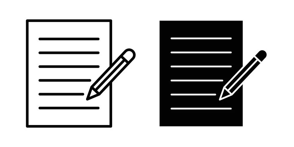 Note icon symbol. Flat and Stroke Vector illustration Stock Illustration