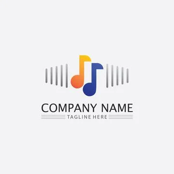 Note Icon Vector illustration design Sound waves, audio, equalizer, abstrac.. Stock Illustration