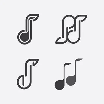 Note Icon Vector illustration design Sound waves, audio, equalizer, abstrac.. Stock Illustration