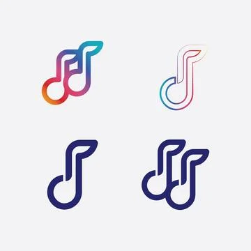 Note Icon Vector illustration design Sound waves, audio, equalizer, abstrac.. Stock Illustration