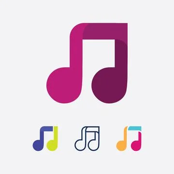 Note Icon Vector illustration design Sound waves, audio, equalizer, abstrac.. Stock Illustration