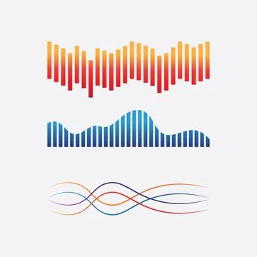 Note Icon Vector illustration design Sound waves, audio, equalizer, abstrac.. Stock Illustration
